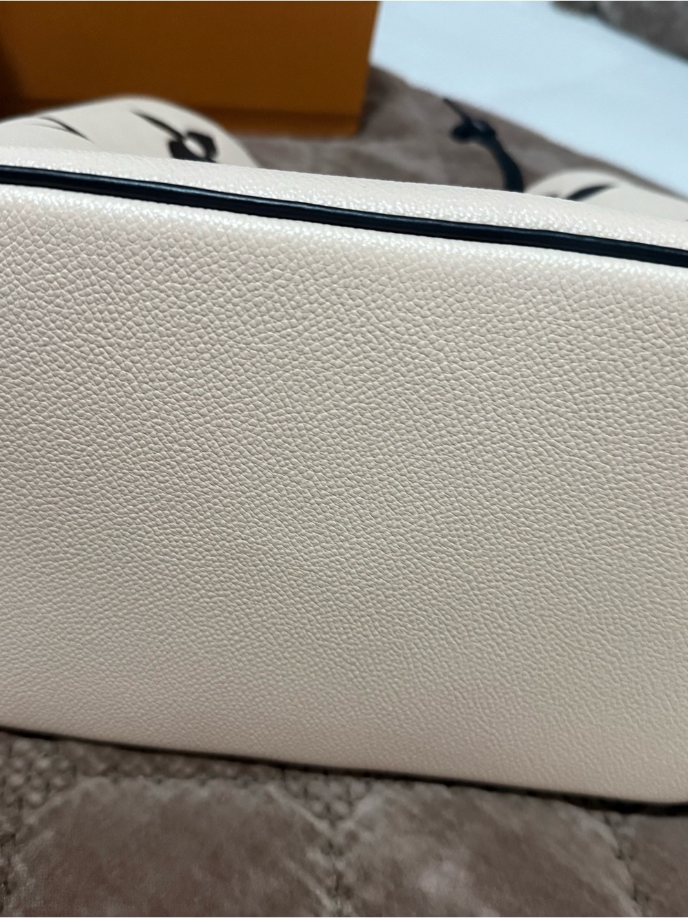 Louis Vuitton Beige and Black Monogram Drawstring Bucket Bag - Picture 2 of 2